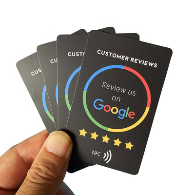 Review us on Google Trustpilot Tripadvisor Reviews NFC Tap Cards NTAG215 504bytes NFC-Enabled Google Reviews Cards